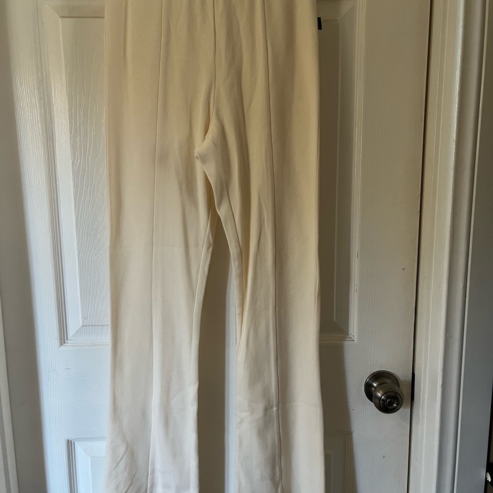 Cream High-Waisted Pants